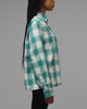 Loiter Hybrid Flannel Button Up Shirt Green-Plaid