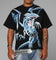 Loiter X Yu-Gi-Oh! Blue Eyes White Dragon Rhinestone T-Shirt Black