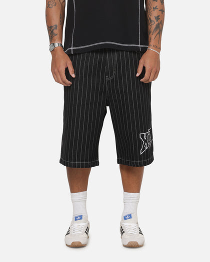 X-Large LA Star Baggy Bull Denim Shorts Black