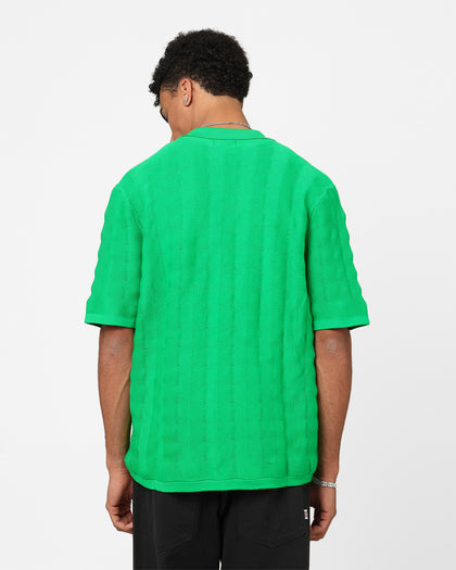XXIII Lorenzo Knit Button Up Shirt Green