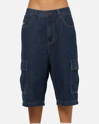 X-Large Baggy Cargo Denim 91 Shorts Dark Indigo