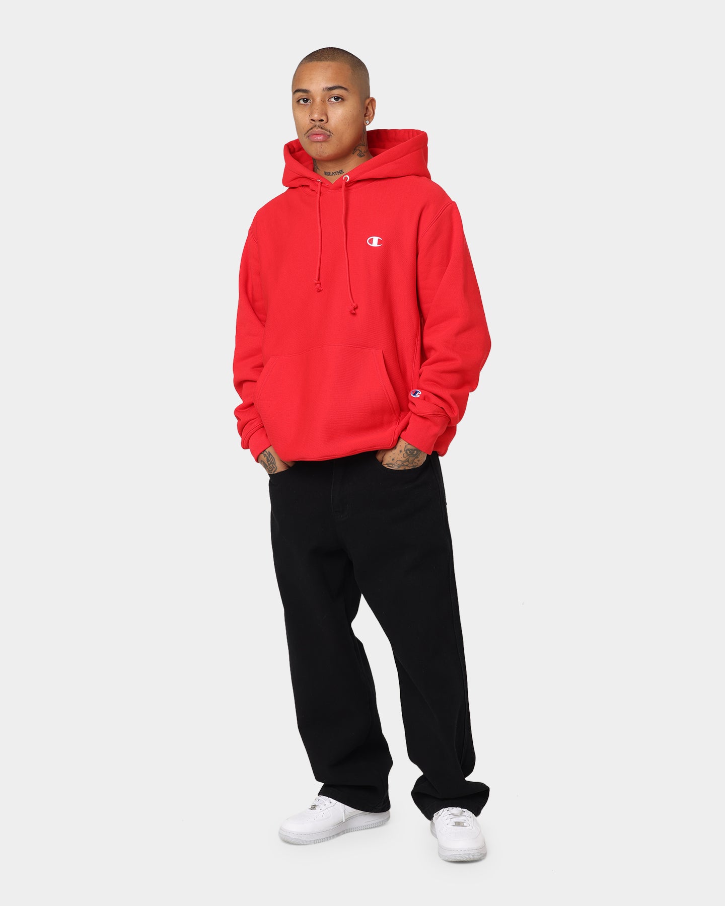 Champion Rev Weave Hoodie Red | Culture Kings