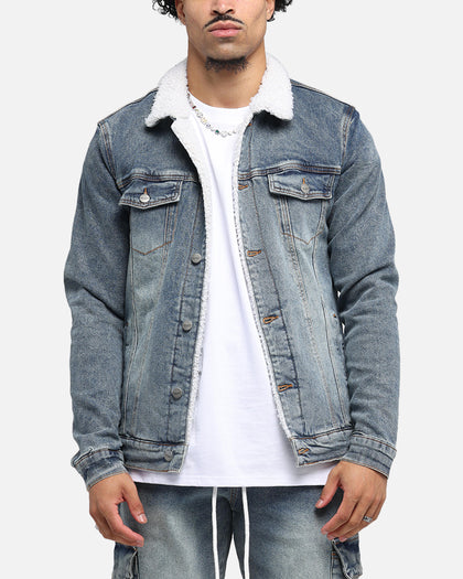 Saint Morta Sherpa Denim Jacket Dirty Denim