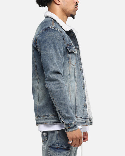 Saint Morta Sherpa Denim Jacket Dirty Denim