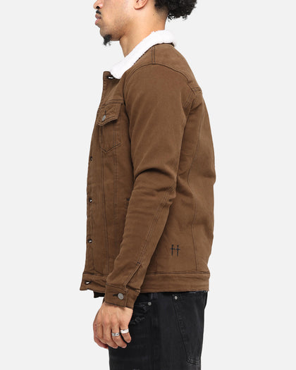 Saint Morta Sherpa Denim Jacket Vintage Brown