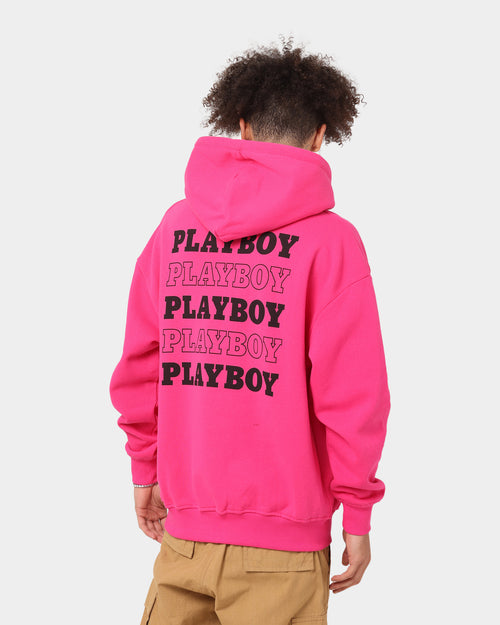 Playboy Stacked Hoodie Hot Pink