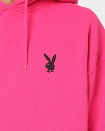 Playboy Stacked Hoodie Hot Pink