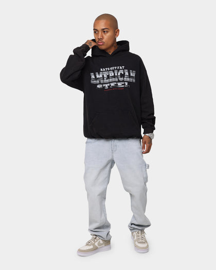 Rats Get Fat American Steel Vintage Hoodie Black Wash