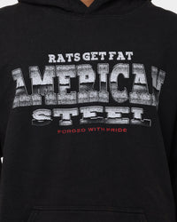 Rats Get Fat American Steel Vintage Hoodie Black Wash