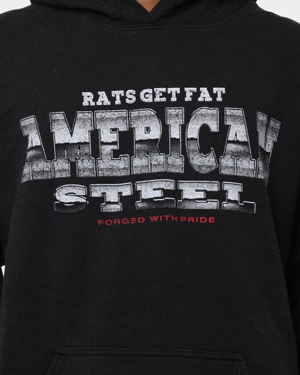 Rats Get Fat American Steel Vintage Hoodie Black Wash