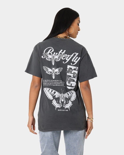 Rats Get Fat Butterfly Effect Vintage T-Shirt Off Black