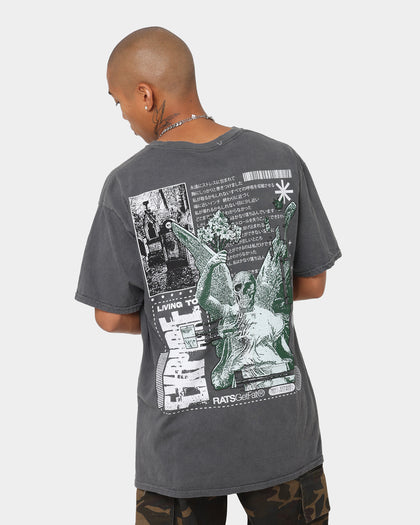Rats Get Fat Expire Vintage T-Shirt Off Black
