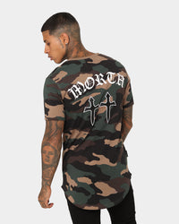 Saint Morta Day Of The Dead T-Shirt Woodland Camo