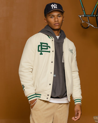 Carre Peace Varsity Jacket Off White/Green