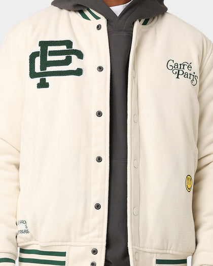 Carre Peace Varsity Jacket Off White/Green