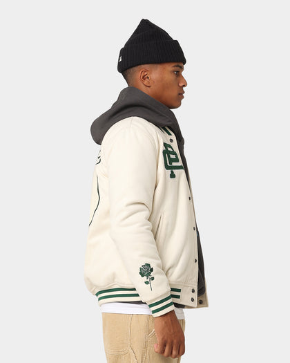 Carre Peace Varsity Jacket Off White/Green
