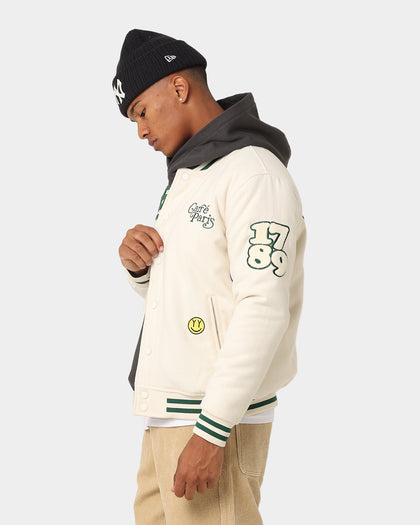 Carre Peace Varsity Jacket Off White/Green
