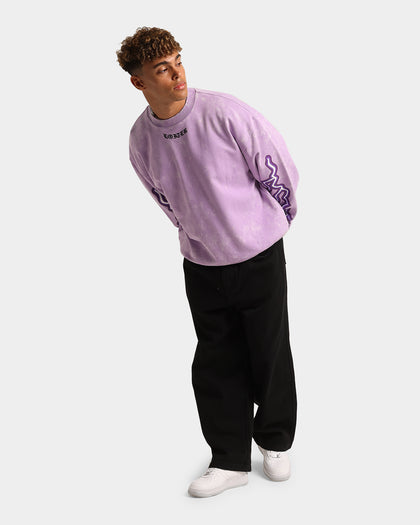 Loiter Born Of Pain Crewneck Purple Tie Dye