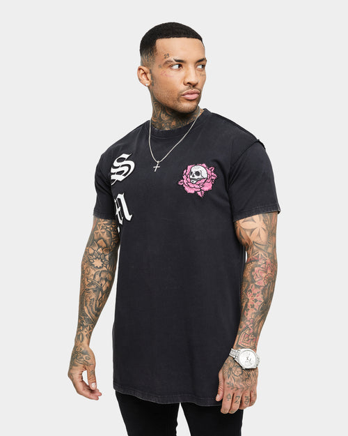 Saint Morta Skull Flower Lafayette T-Shirt Vintage Black