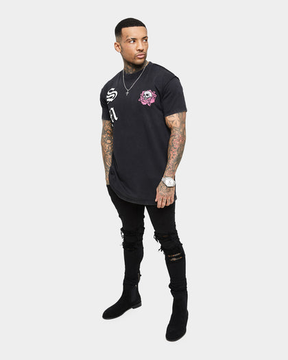 Saint Morta Skull Flower Lafayette T-Shirt Vintage Black