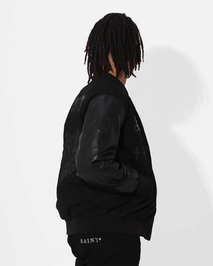Saint Morta Graveyard Varsity Jacket Black/Black