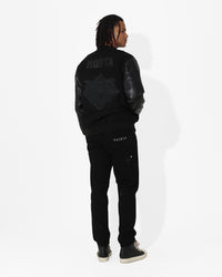 Saint Morta Graveyard Varsity Jacket Black/Black