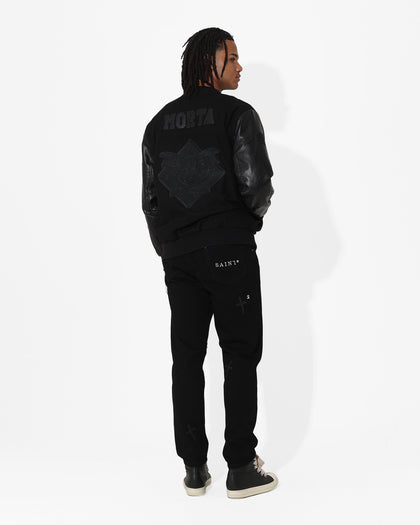 Saint Morta Graveyard Varsity Jacket Black/Black