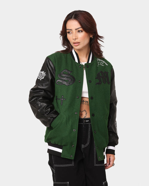 Saint Morta Graveyard Varsity Jacket Dark Green/Black