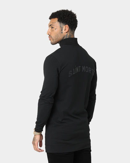 Saint Morta Kingdom Half Zip Funnel Neck T-Shirt Black