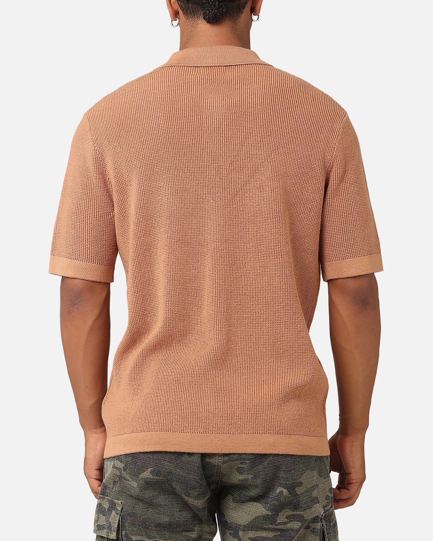 XXIII Zyair Knit Rib Button Up Shirt Mocha | Culture Kings