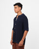 XXIII Zyair Knit Rib Button Up Shirt Navy