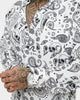 Saint Morta Paisley Skulls Long Sleeve Button Up Shirt White/Black