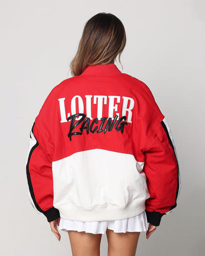 Loiter Motor Sport Jacket Red/Off White