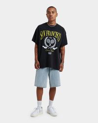 Goat Crew Tennis Club Vintage T-Shirt Black Wash