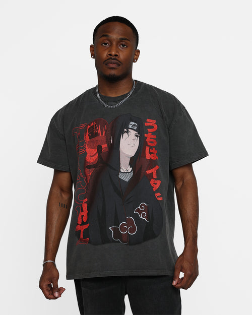 Goat Crew X Naruto Itachi Heavyweight Vintage T-Shirt Black Wash