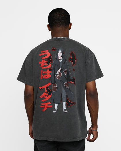 Goat Crew X Naruto Itachi Heavyweight Vintage T-Shirt Black Wash