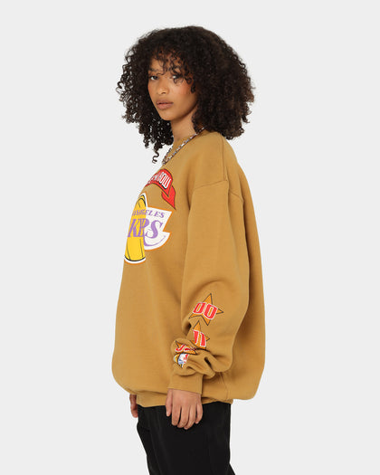 Mitchell & Ness Los Angeles Lakers 3-Peat Crewneck Bone Brown