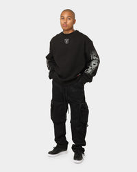 Majestic Athletic Las Vegas Raiders Graphic Fade Crewneck Faded Black