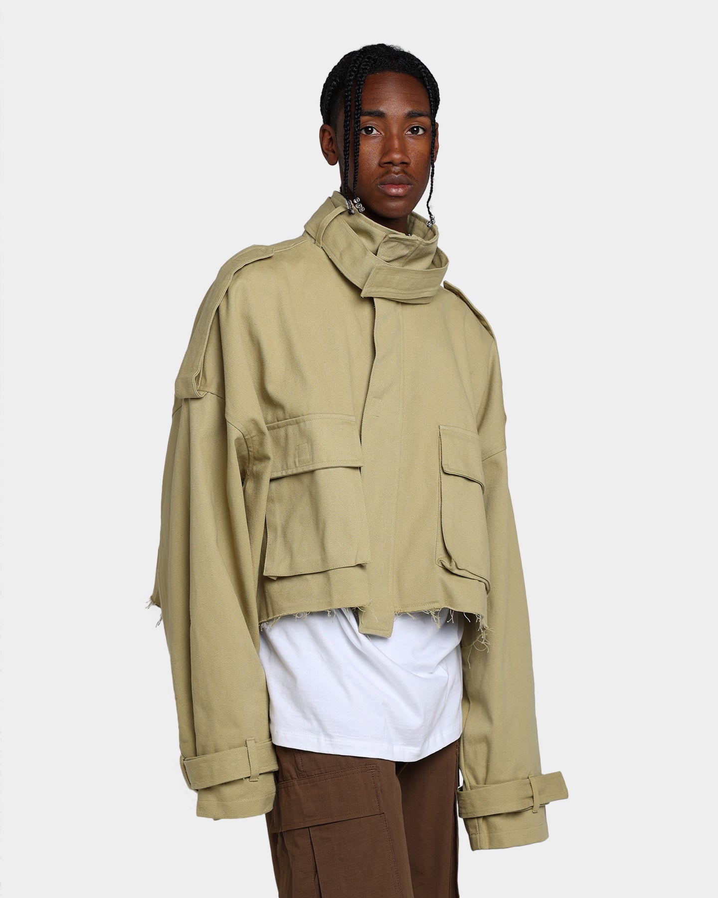 MNML Cropped M65 Jacket Khaki | Culture Kings