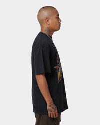 Mitchell & Ness Golden State Warriors Oversized Logo Short Sleeve Vintage T-Shirt Vintage Black