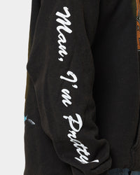 American Thrift X Johnny Bravo Johnny Bravo Vintage Hoodie Black Wash
