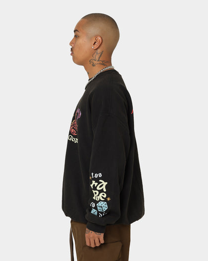 Goat Crew Too Weird To Live Vintage Crewneck Black Wash