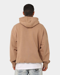 New Era Los Angeles Lakers Quarter Zip Sleeve Script Hoodie Khaki/Black