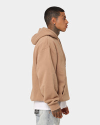 New Era Los Angeles Lakers Quarter Zip Sleeve Script Hoodie Khaki/Black