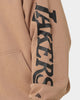 New Era Los Angeles Lakers Quarter Zip Sleeve Script Hoodie Khaki/Black