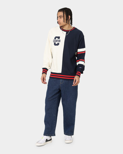 Champion Collegiate Heritage Split Crewneck Navy