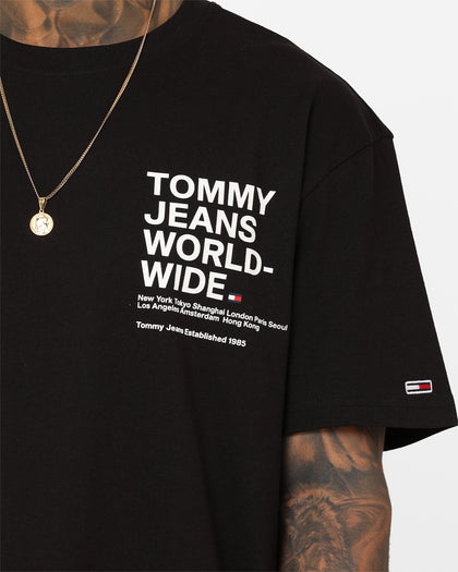 Tommy Jeans Worldwide Text T-Shirt Black