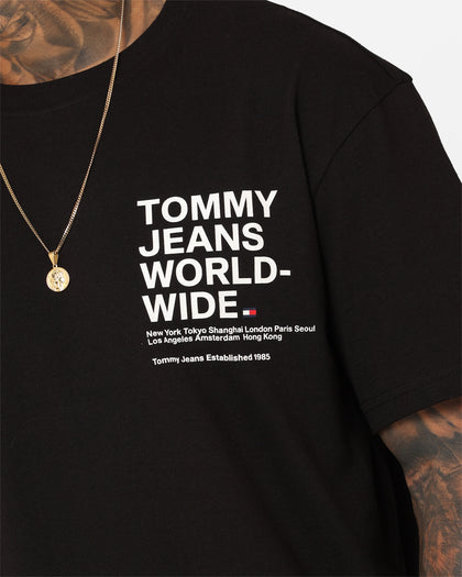 Tommy Jeans Worldwide Text T-Shirt Black