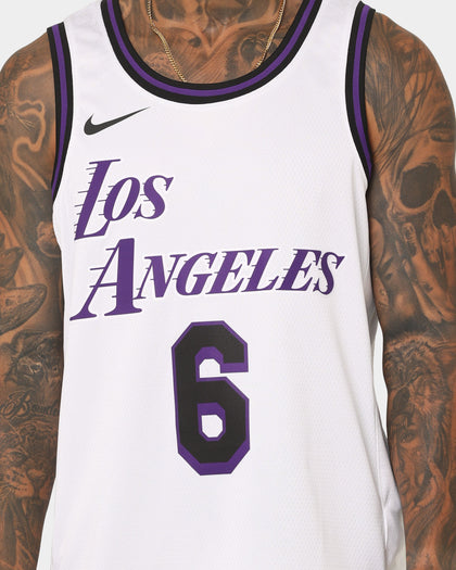 Nike LeBron James Los Angeles Lakers #6 City Edition Nike Dri-FIT NBA Swingman Jersey White
