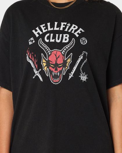 Goat Crew Goat Crew X Stranger Things Hellfire Club Vintage T-Shirt Washed Black